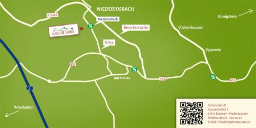 Anfahrtsskizze zur Hundepension DOGs INN TAUNUS